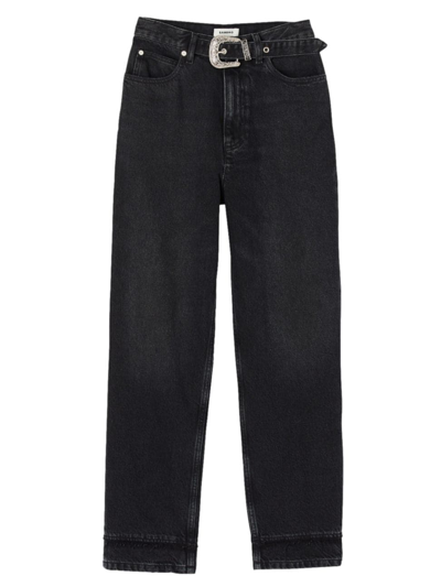 Sandro Belt-embellished Straight Jeans In Black