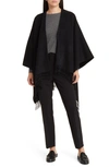 Vince Fringe Cashmere Cape In Black