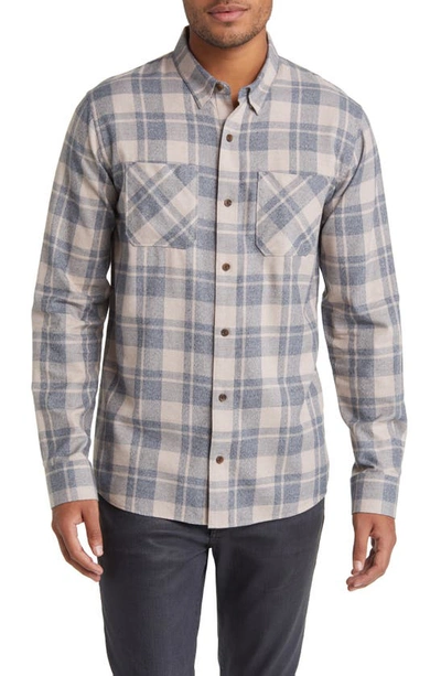Travismathew Cloud Plaid Flannel Button-up Shirt In Portabella/ Black