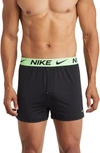 Nike 3-pack Dri-fit Essential Micro Boxers In Black Multi Collage