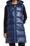 Save The Duck Iria Quilted Nylon Hooded Vest In Ink Blue