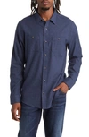 Travismathew Cloud Flannel Button-up Shirt In Total Eclipse