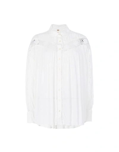 Free People Lace Shirts & Blouses In White