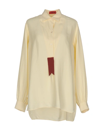 The Gigi Solid Color Shirts & Blouses In Beige