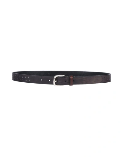 Dondup Leather Belt In Dark Brown
