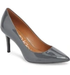Calvin Klein 'gayle' Pointy Toe Pump In Steel Greystone Leather