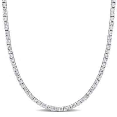 Mimi & Max 12 1/2ct Dew Created Moissanite Tennis Necklace In Sterling Silver In White