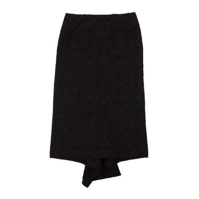 Comme Des Garçons Black Monogram Asymmetrical Skirt
