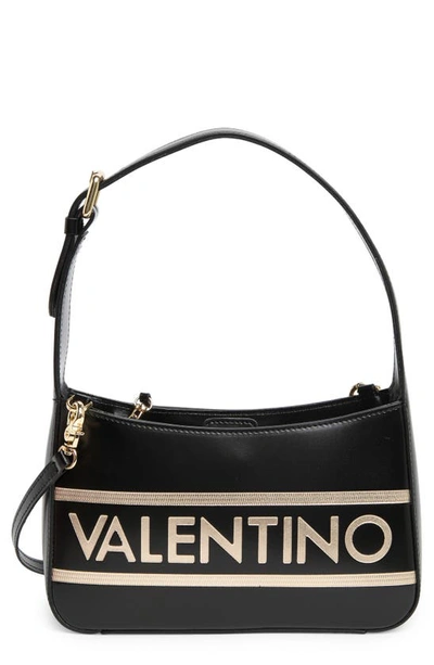 Valentino By Mario Valentino Kai Lavoro Leather Shoulder Bag In Black