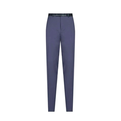 Dior Classic Wool Trousers In Blue