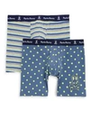 Psycho Bunny 2-pack Stretch Cotton Boxer Briefs In Blue Green