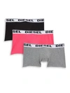 Diesel Umbx Kory 3-pack Boxer Briefs In Black Grey