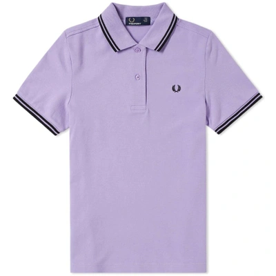 Fred Perry Women's Slim Fit Twin Tipped Polo In Purple