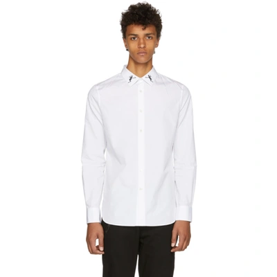 Alexander Mcqueen Dancing Skeleton-embroidered Cotton Shirt In White