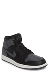 Nike 'air Jordan 1 Mid' Sneaker In Black/ Dark Grey/ Summit White