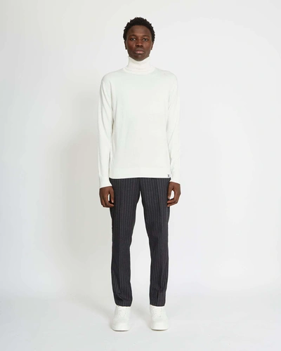 John Richmond Turtleneck T-shirt With Contrasting Edges In Bianco