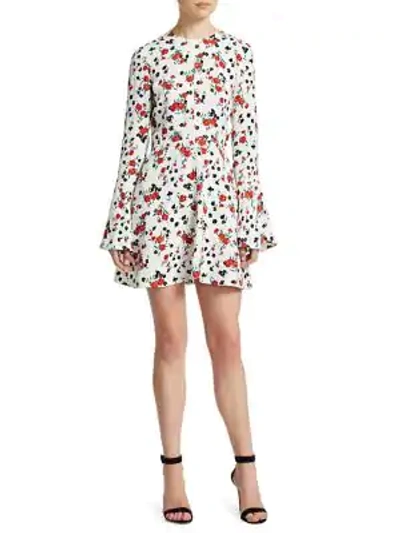 A.l.c Trixie Silk Print Mini Dress In Eggshell