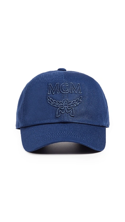 Mcm Men's Logo-embossed Collection Baseball Cap In Blue