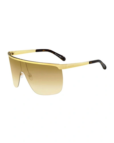 Givenchy Men's Metal Shield Sunglasses In White Pattern