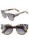 Dior 54mm Special Fit Polarized Cat Eye Sunglasses - Grey/ Black/ Spotted