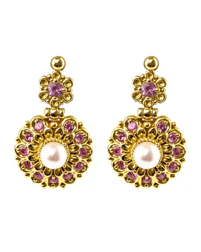Konstantino 18k Yellow Gold Sapphire & Pearl Earrings