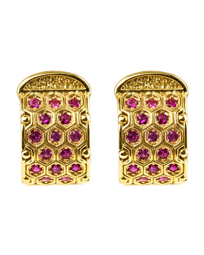 Konstantino 18k Yellow Gold Pink Sapphire Earrings