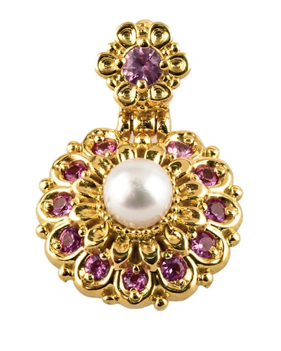 Konstantino 18k Yellow Gold Pearl & Sapphire Pendant