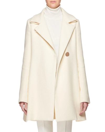 The Row Ralty Single-breasted Wool-blend Pea Coat In Ivory