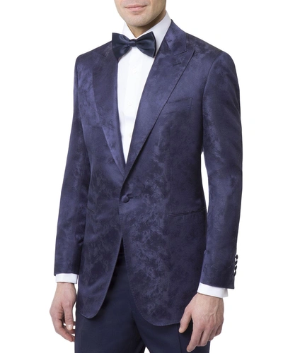 Stefano Ricci Men's Textured Silk Dinner Jacket In Dark Blue