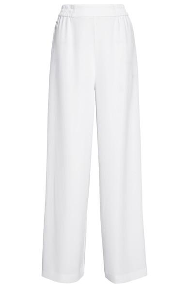 Jonathan Simkhai Cutout Crepe Wide-leg Pants In White | ModeSens