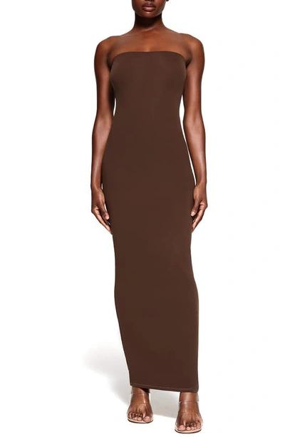 Skims Brown Fits Everybody Tube Maxi Dress In Cocoa