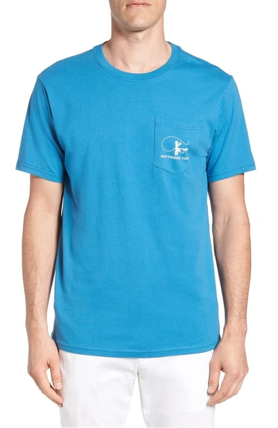 Southern Tide Fly Fishing Regular Fit Pocket T-shirt In Deep Water