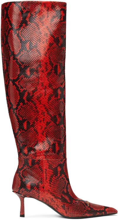 Alexander Wang Red Viola Slouch Boots In Rot