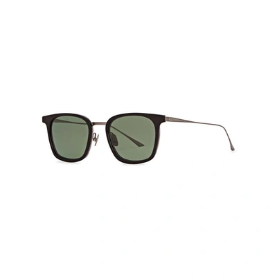 Leisure Society Euclid 12ct Antique Gold-plated Sunglasses In Black