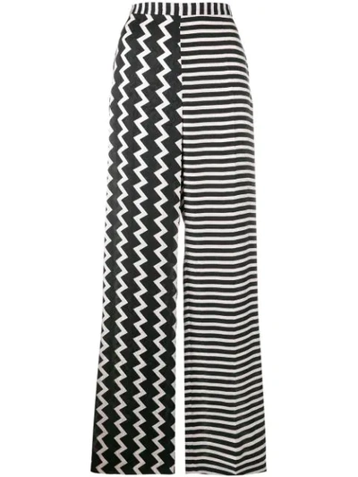 Stella Mccartney Printed Wide-leg Silk Trousers In Black