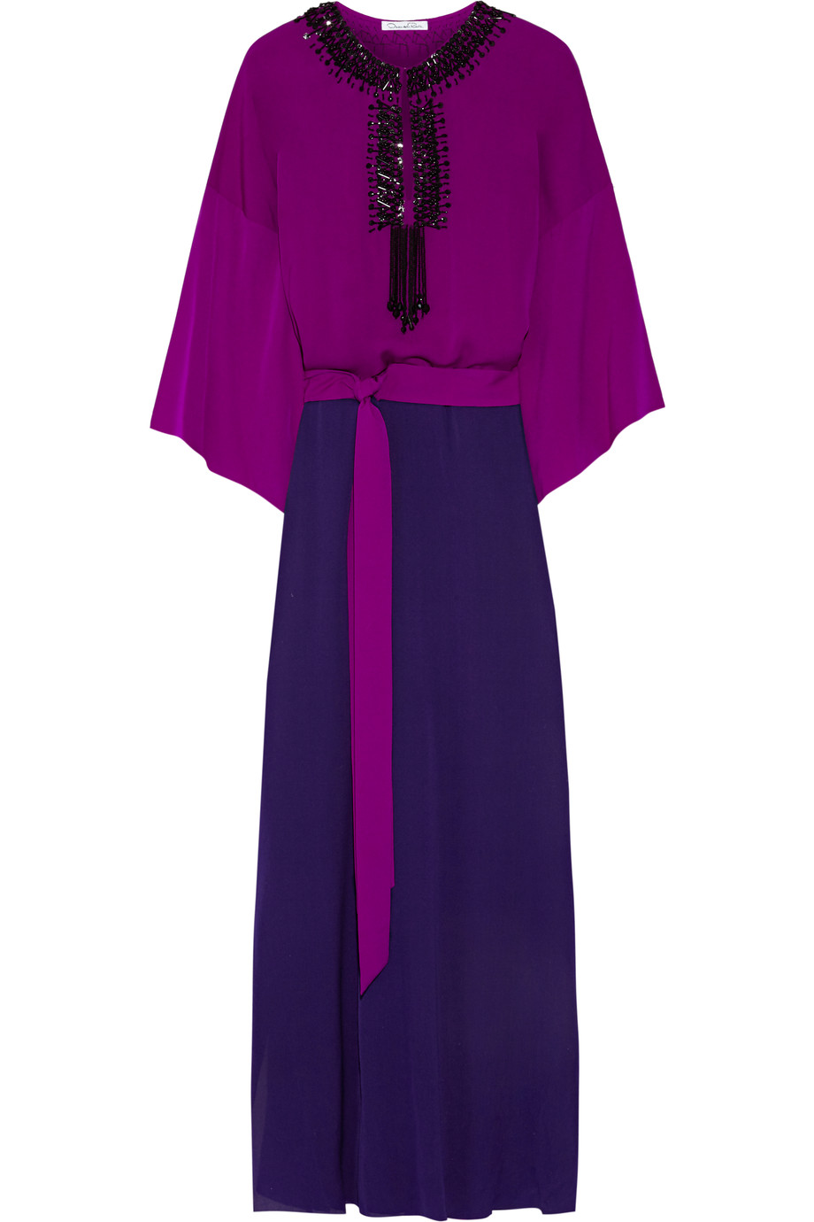 Oscar De La Renta Embellished Silk Maxi Dress | ModeSens