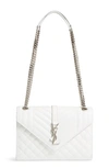 Saint Laurent Medium Calfskin Shoulder Bag - White In Optic White