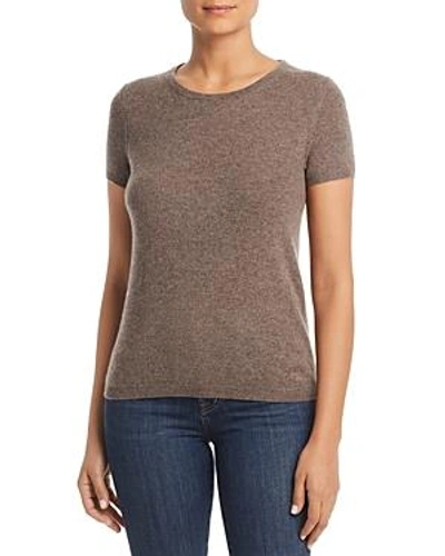 C By Bloomingdale's Short Sleeve Cashmere Sweater - 100% Exclusive In Heather Rye