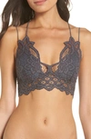 Free People Intimately Fp Adella Longline Bralette In Dark Grey