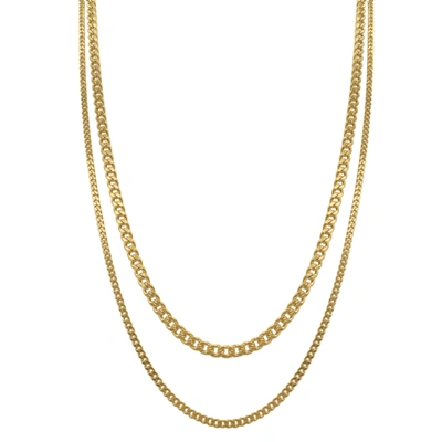 Adornia Men's Water Resistant Curb Chain Set Gold In Yellow