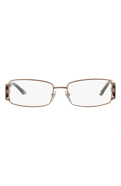 Versace 52mm Rectangular Optical Glasses In Brown