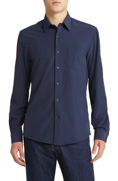 Nordstrom Solid Button-up Shirt In Navy Blazer