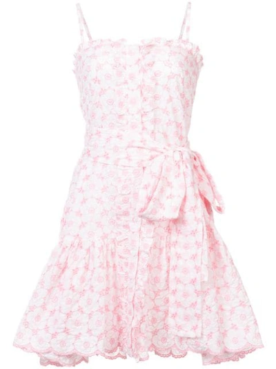 Lisa Marie Fernandez Poppy Eyelet Mini Dress In Pink