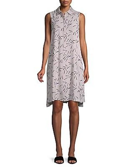 Anne Klein Collared Trapeze Dress In Oyster Shell