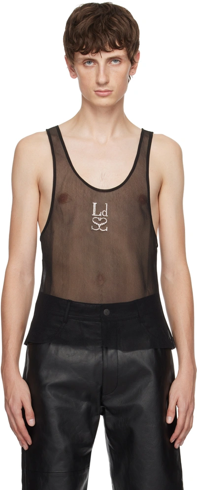 Ludovic De Saint Sernin Black Crystal Tank Top