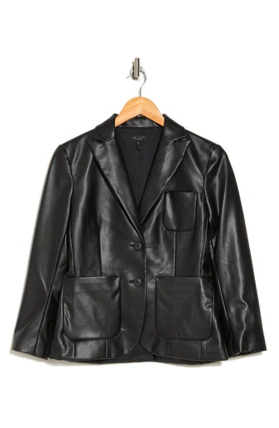 Rag & Bone Nancy Faux Leather Blazer In Black