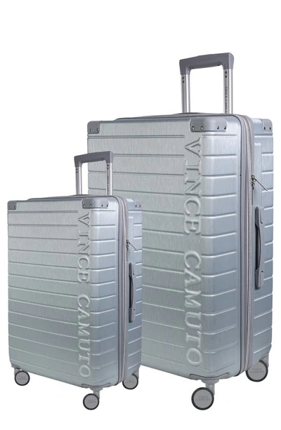 Vince Camuto Set Of Two Zeke 20" Hardshell Spinner Suitcase In Silver