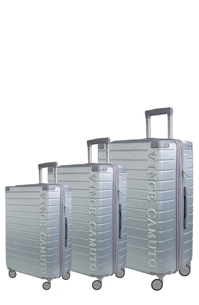 Vince Camuto Set Of Three Zeke Hardshell Spinner Suitcase In Silver