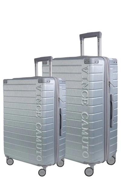 Vince Camuto Set Of Two Zeke 20" Hardshell Spinner Suitcase In Silver