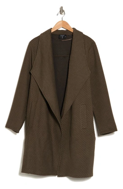 T Tahari Ottoman Waterfall Knit Topper In Olive